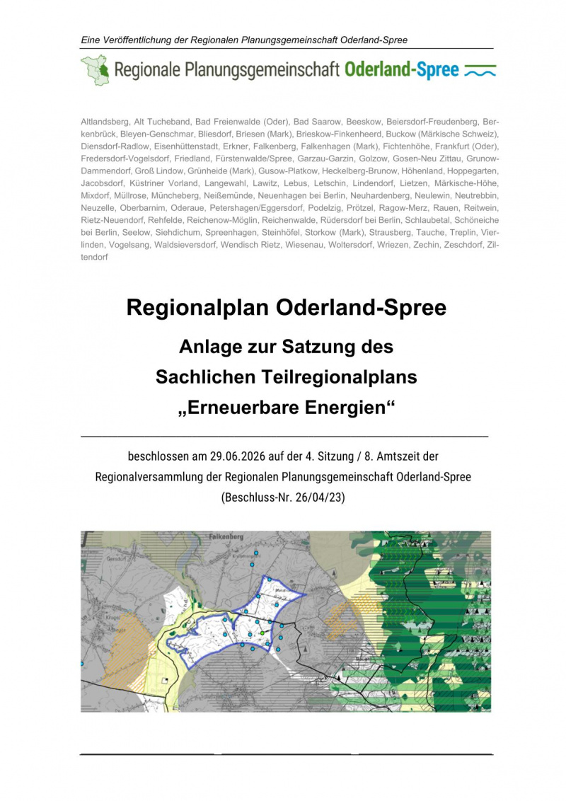 Sachlicher Teilregionalplan "Erneuerbare Energien" beschlossen